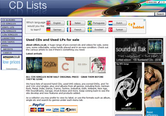 CDlists.co.uk website