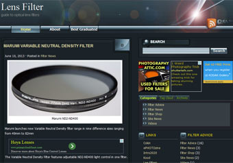 Lens Filter.co.uk website