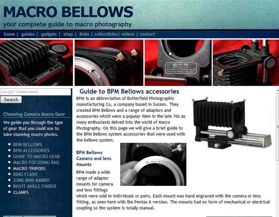 Macro Bellows.com website